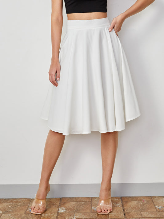 High Rise Wide Waistband Circle Skirt