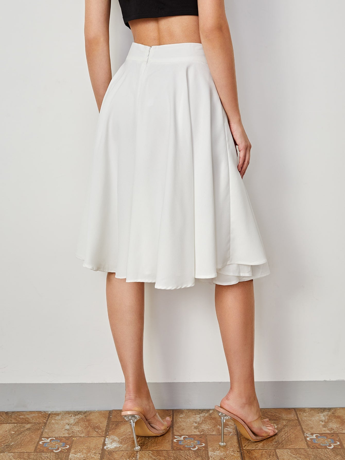 High Rise Wide Waistband Circle Skirt