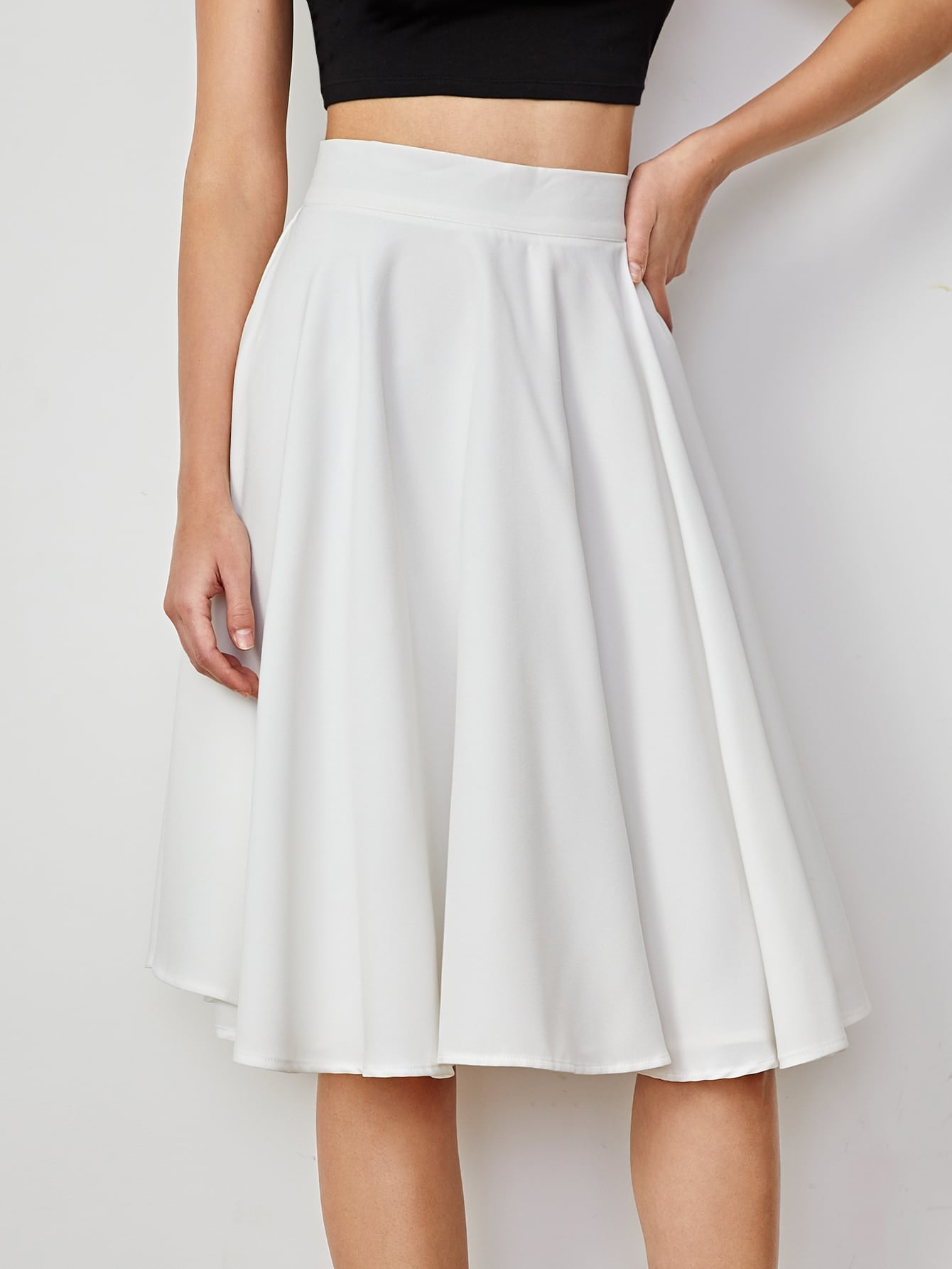 High Rise Wide Waistband Circle Skirt