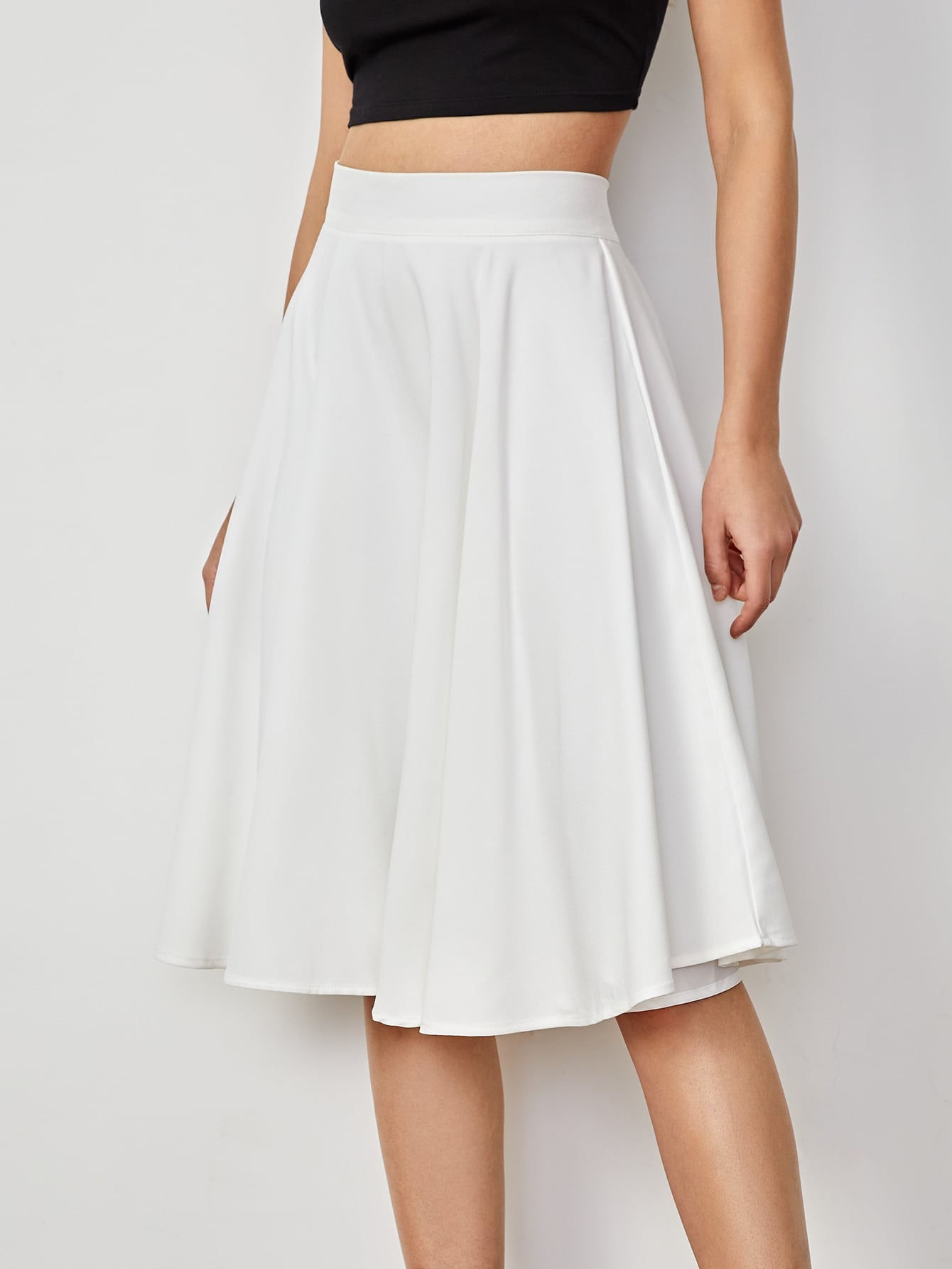 High Rise Wide Waistband Circle Skirt