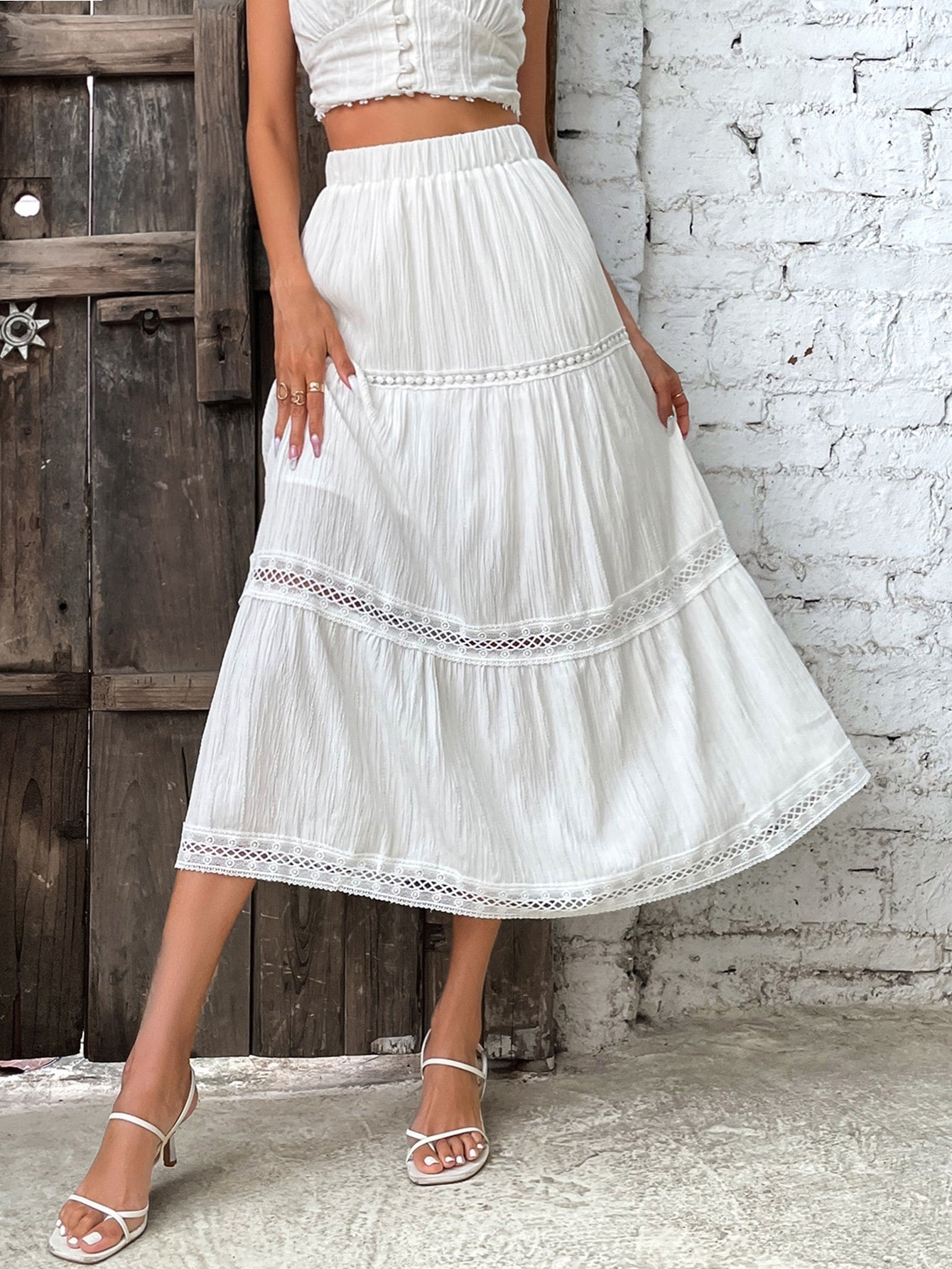 Iyawo Lace Ruffle Hem Skirt